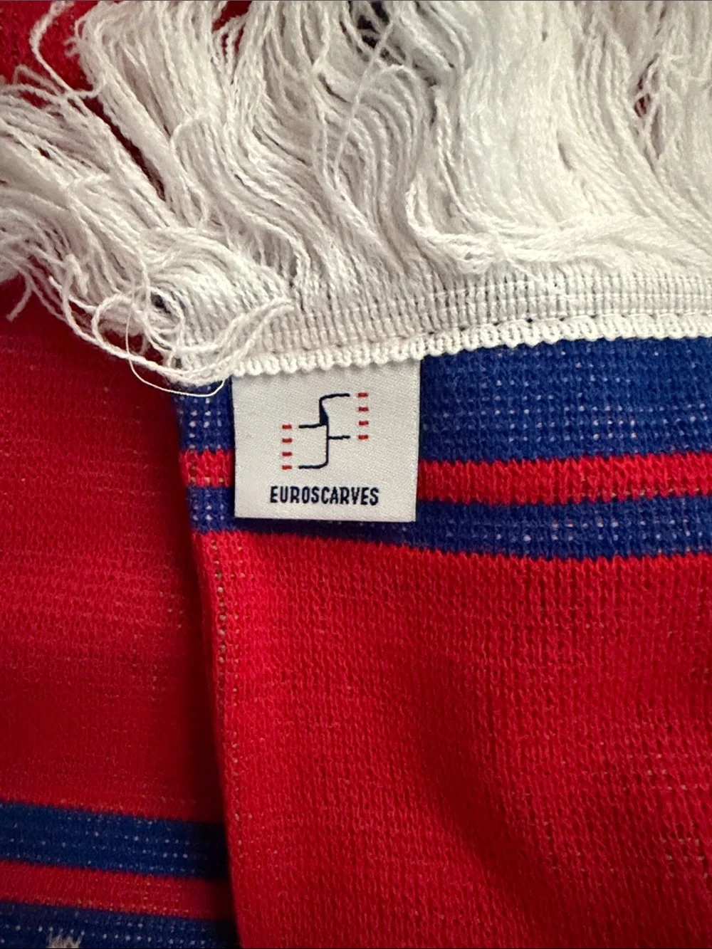 Chile National Soccer Team Knit Scarf Features National Flag w/Fringe Edges